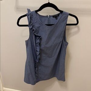 Banana Republic Denim Blue Ruffle Blouse